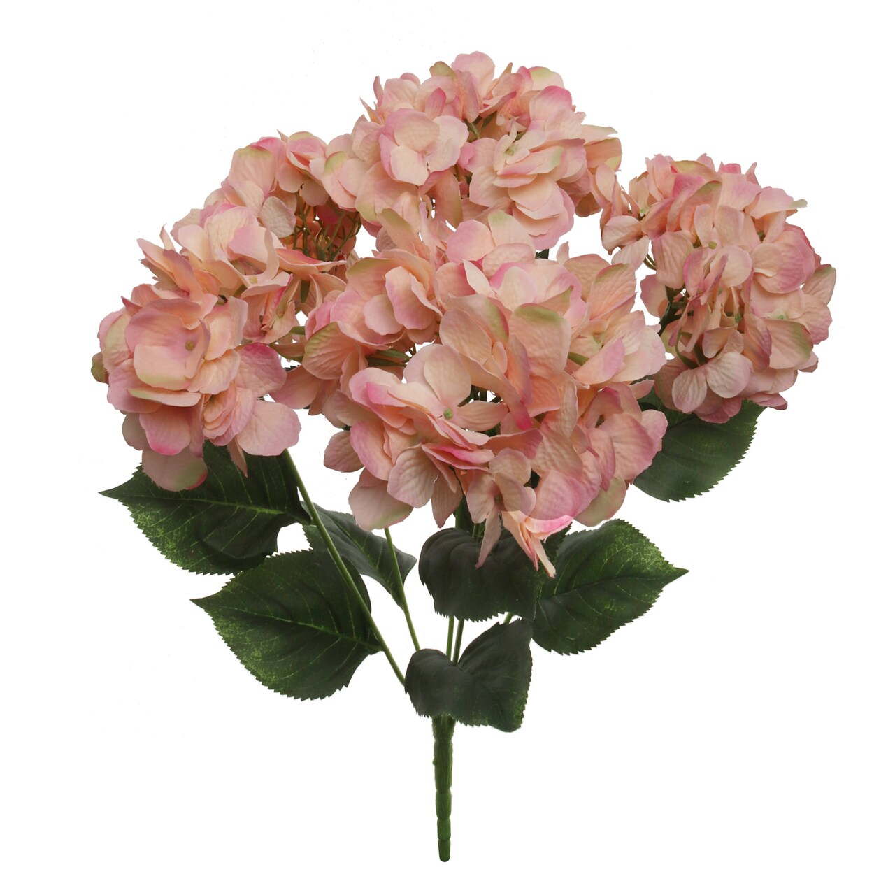 21" Artificial Hydrangea Bush - 5 Silk Flowers with Green Leaves - Perfect for Bouquets, Home Decor - Elegant Year-Round Display, Floral Home by Artificial Flowers